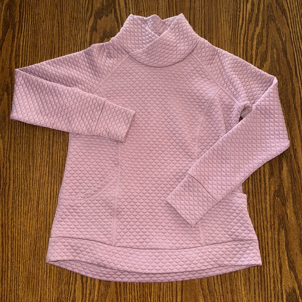 Jones New York Dusty Pink Quilted Cowlneck Pullover Size Small